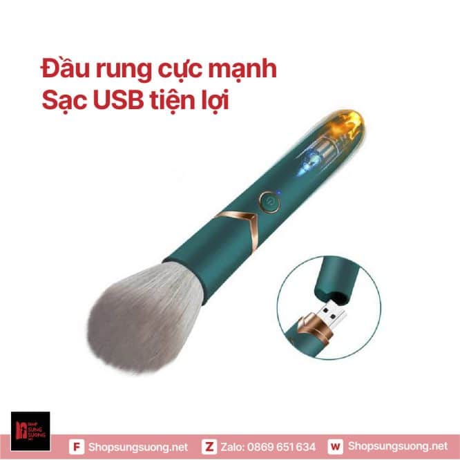 Đầu rung cực mạnh, đầu sạc ẩn bên trong