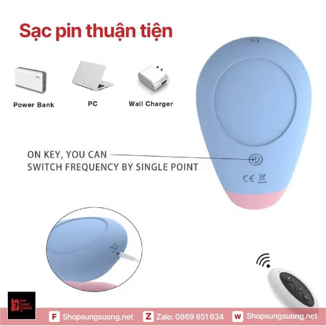 Trứng rung 2 đầu sạc pin thuận tiện