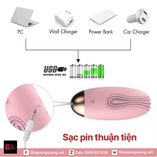 Sạc pin dễ dàng cho trứng rung LILO